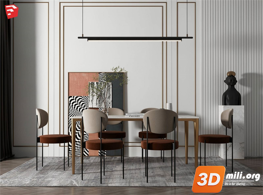 Dining Table Set Skp Files